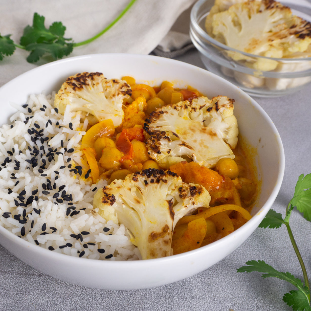 Roasted Cauliflower with Curry Recipe (Vegan)