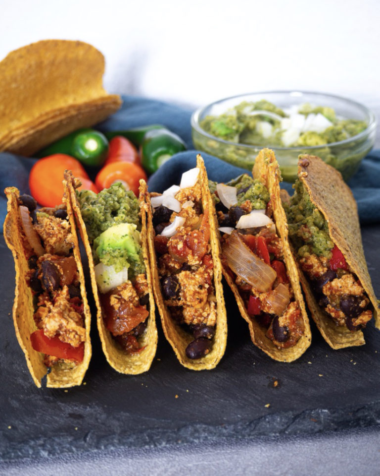 Healthy Vegan Tacos with Salsa Verde