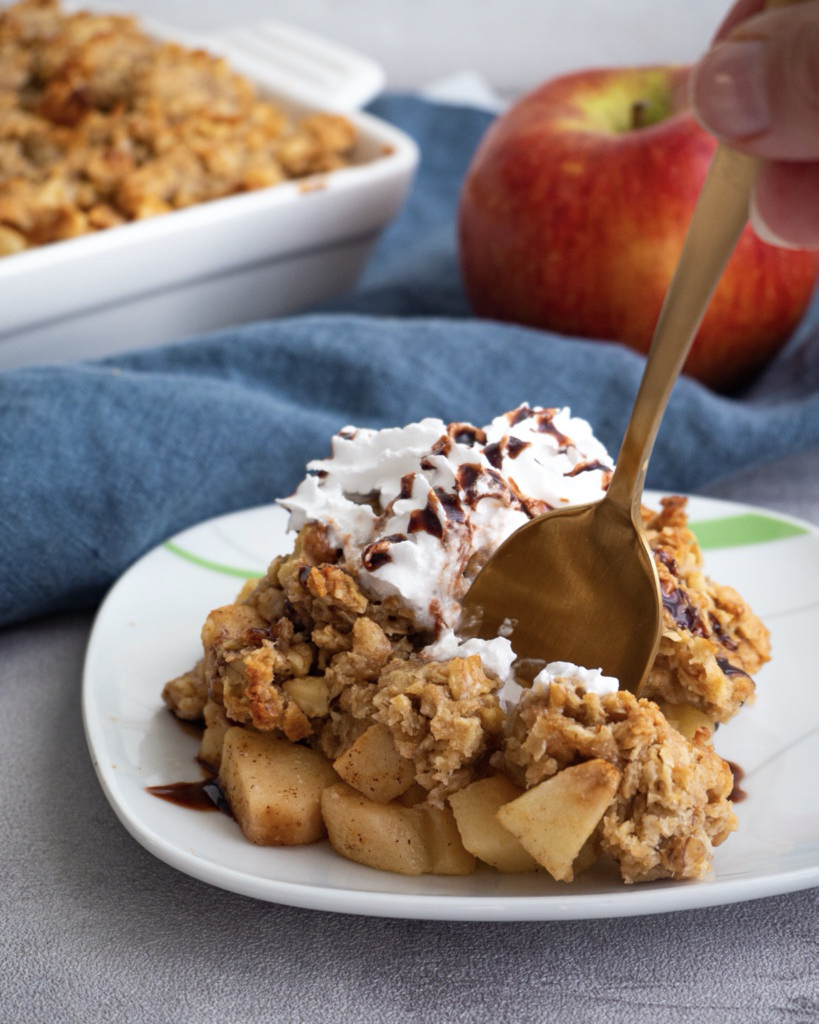 Apple Crumble with Whipped Cream