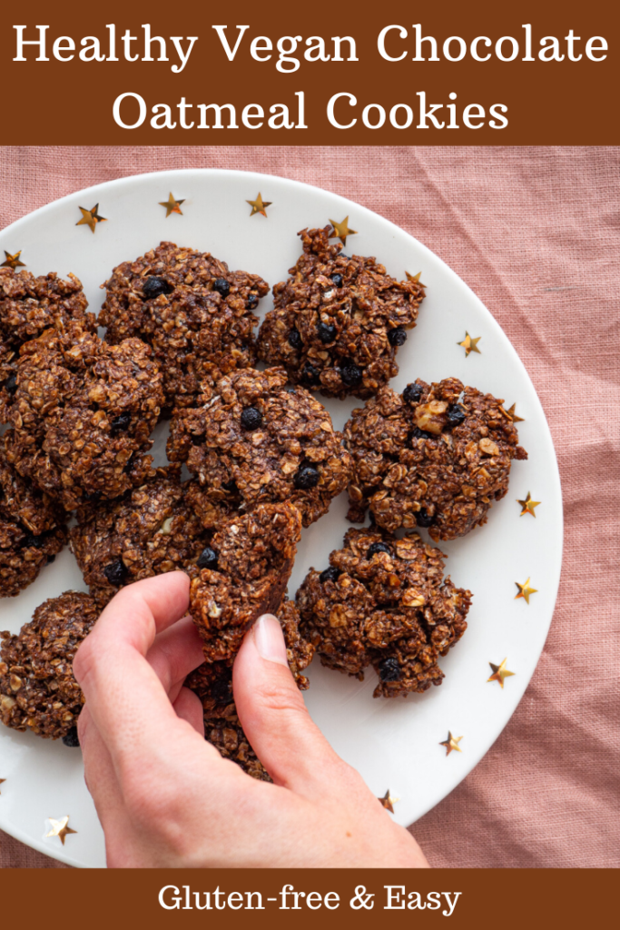 Healthy Vegan Chocolate Oatmeal Cookies