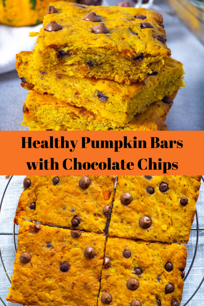 Healthy Pumpkin Bars with Chocolate Chips