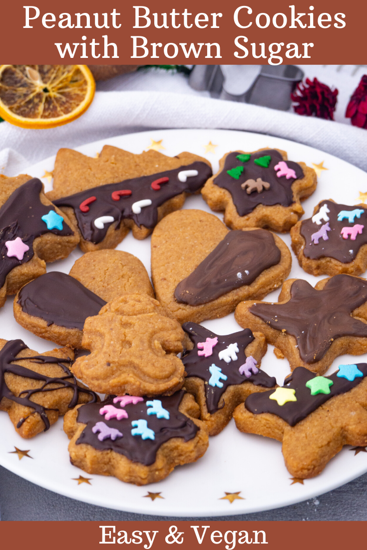 Peanut Butter Cookies with Brown Sugar (Christmas Edition)