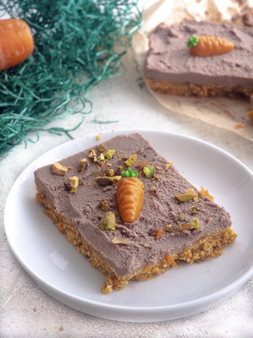 Vegane Carrot Cake Schnitten (ohne Backen)