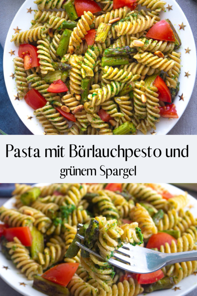 Pasta mit Bärlauchpesto und grünem Spargel