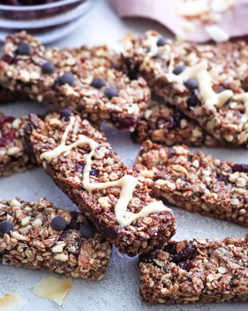 Bars with cranberries and nuts