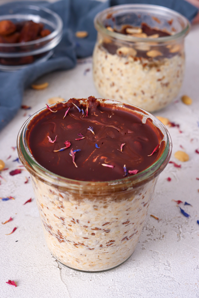 Vegane Overnight Oats Snickers