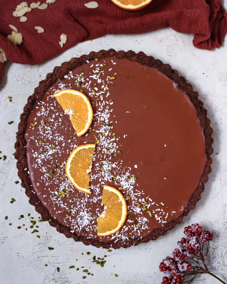 Vegane Schoko Tarte mit Orange - Einfach und lecker!