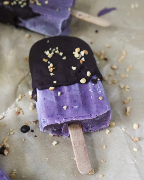 Veganes Blaubeer-Joghurt-Eis am Stiel